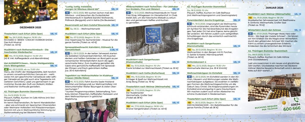 Programmheft-Ansicht für Dezember 2025 und Januar 2026